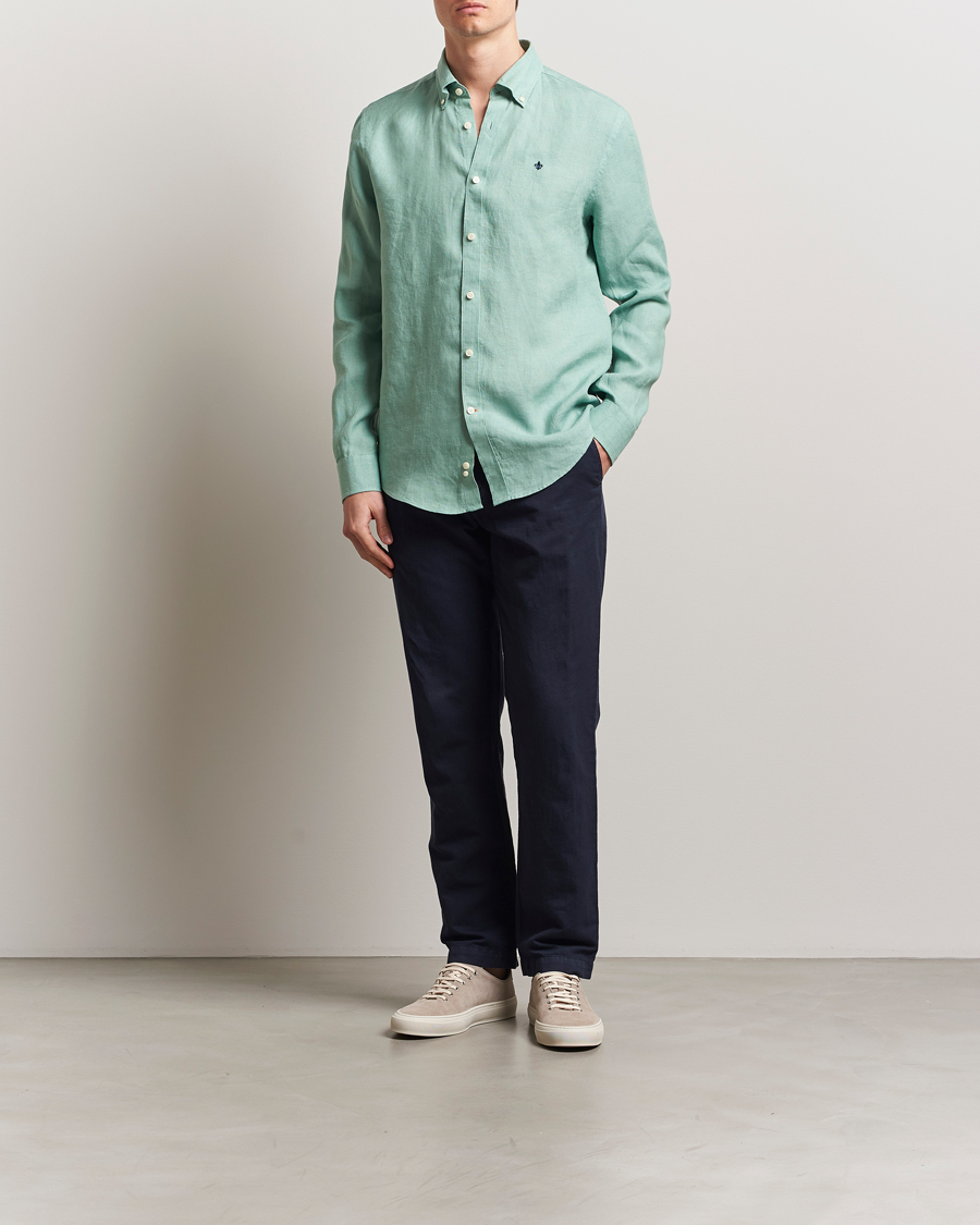 Men | Shirts | Morris | Douglas Linen Button Down Shirt Light Green