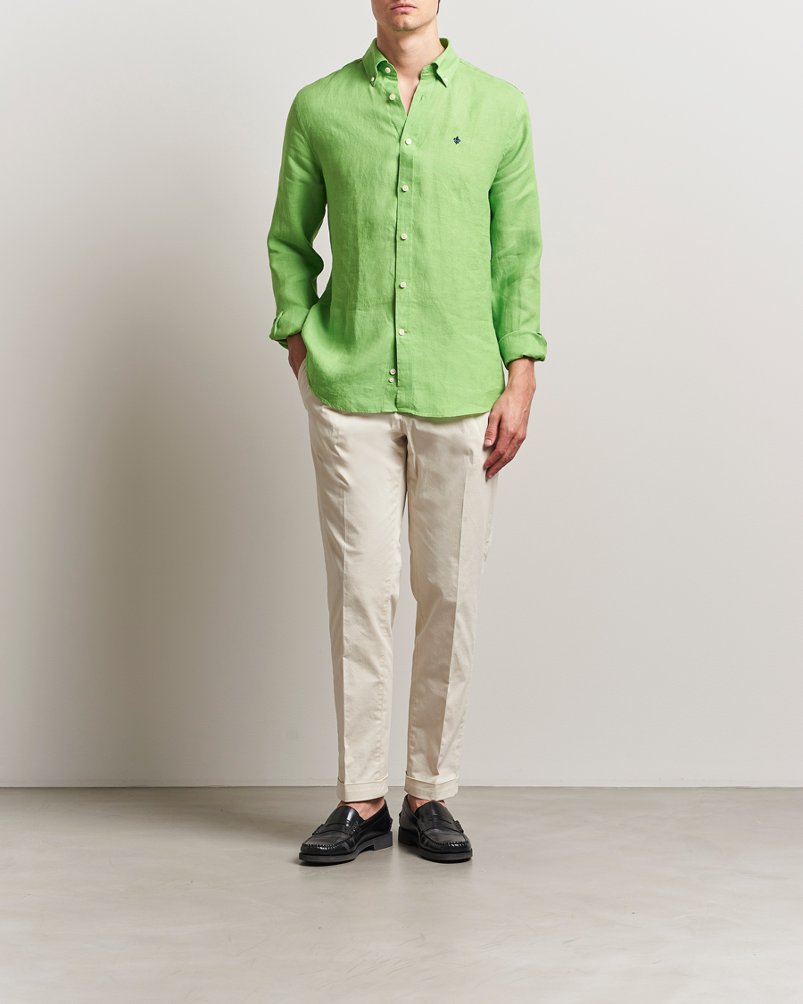 Men | Shirts | Morris | Douglas Linen Button Down Shirt Green