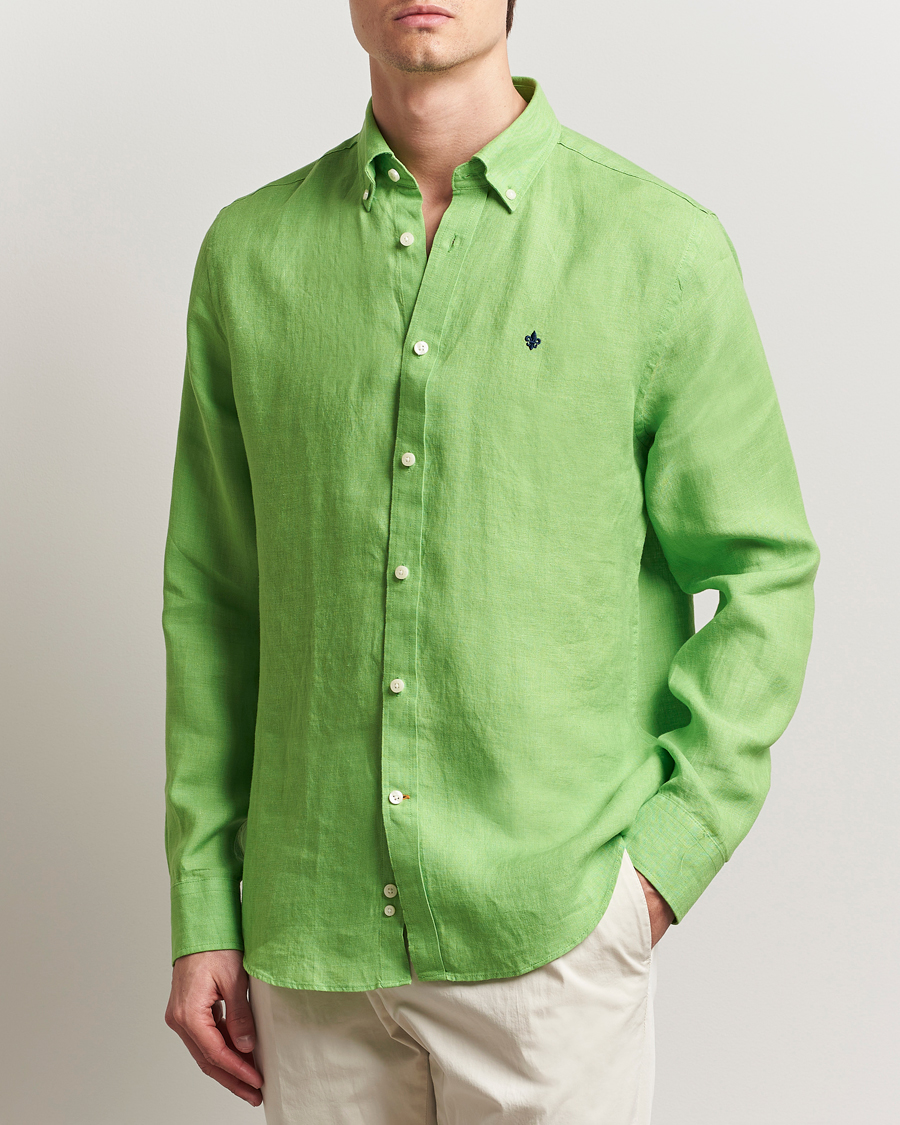 Men | Shirts | Morris | Douglas Linen Button Down Shirt Green