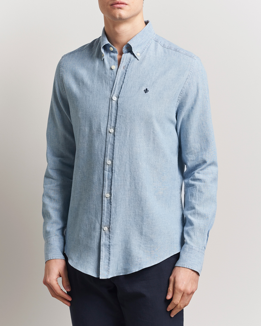 Men | Shirts | Morris | Linen Indigo Shirt Light Blue