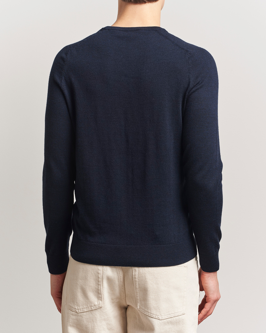 Men | Sweaters & Knitwear | Morris | Merino O-Neck Navy
