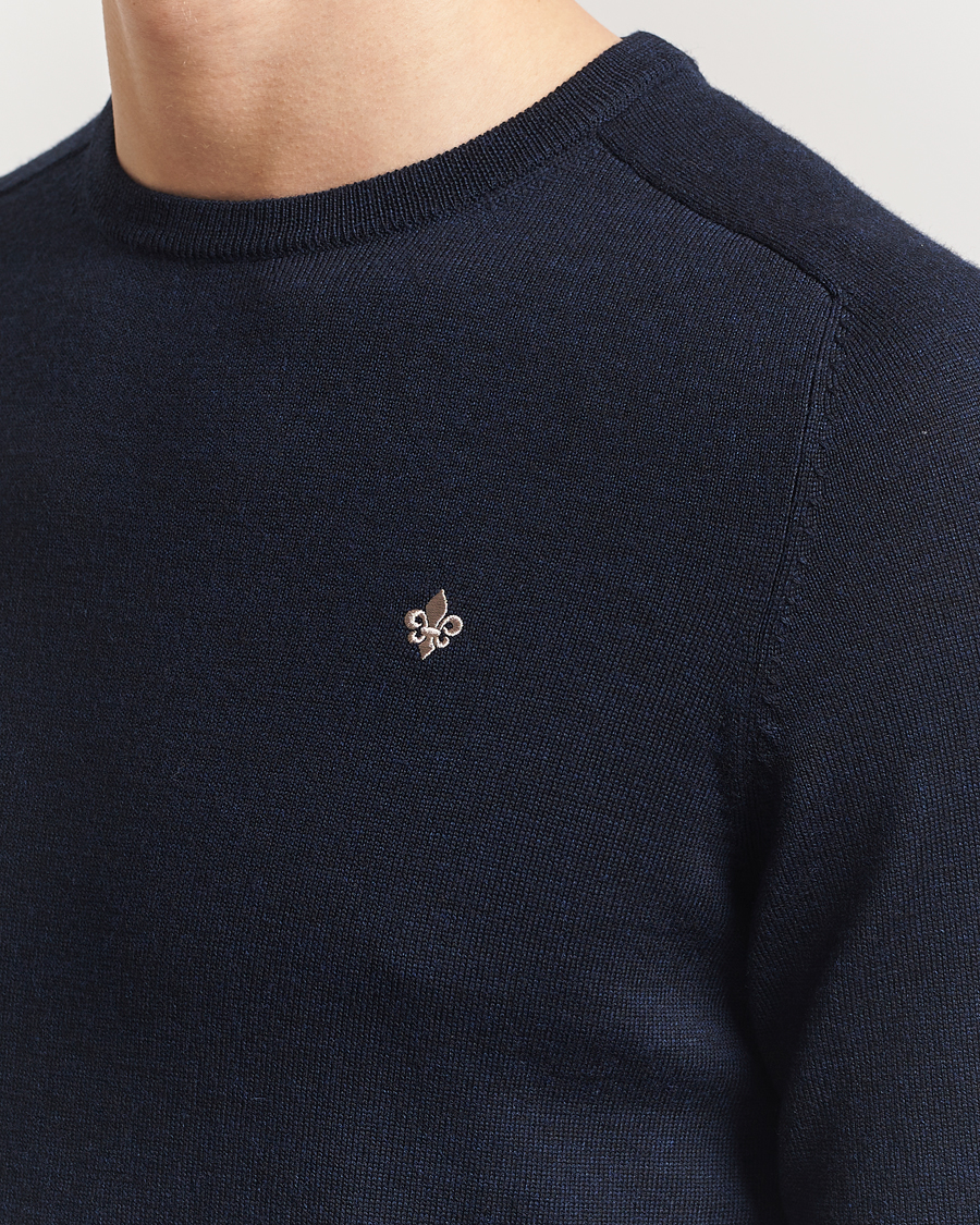 Men | Sweaters & Knitwear | Morris | Merino O-Neck Navy