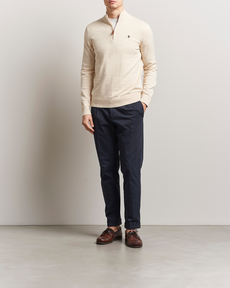 Men | Sweaters & Knitwear | Morris | Randall Half Zip Off White