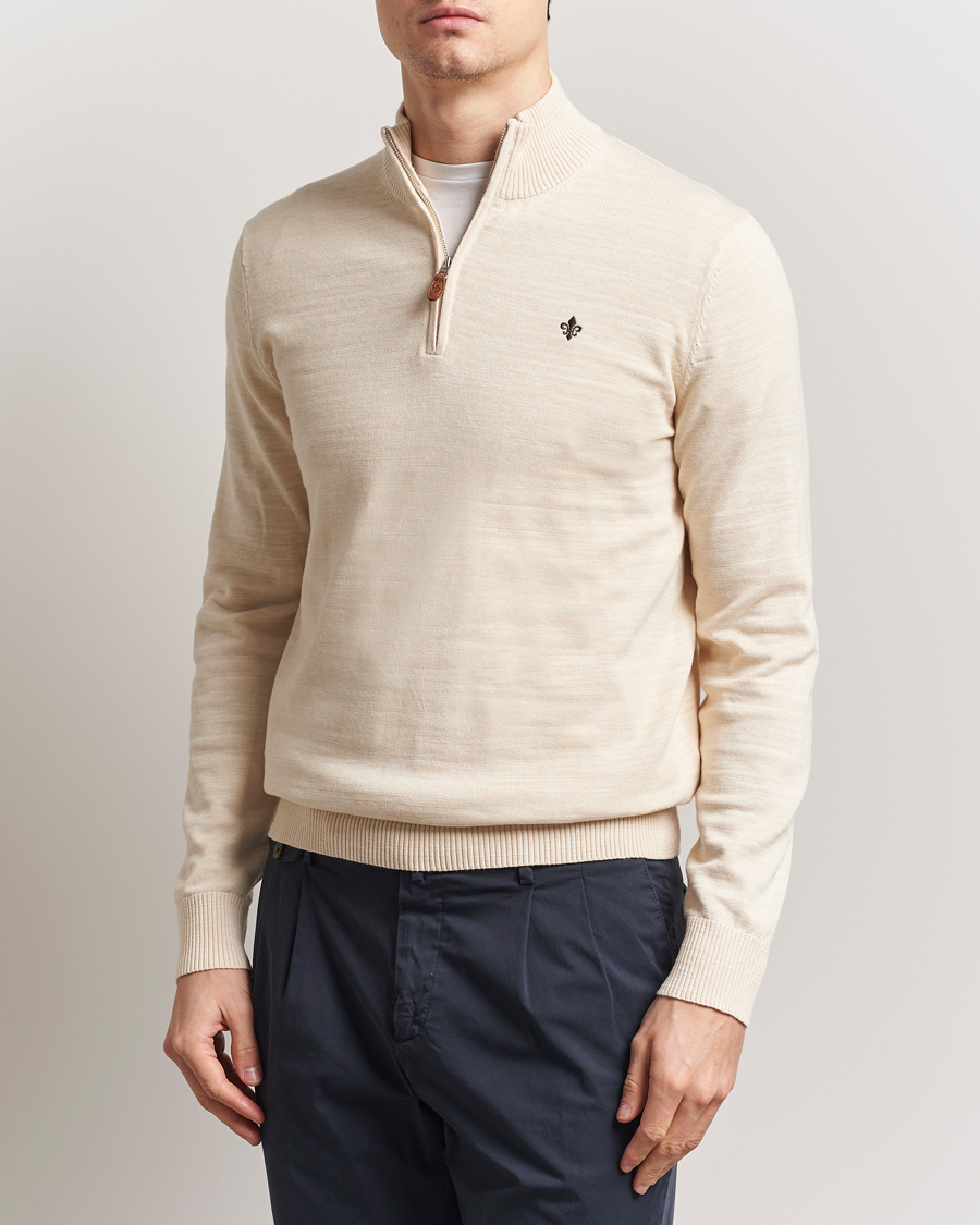 Men | Sweaters & Knitwear | Morris | Randall Half Zip Off White