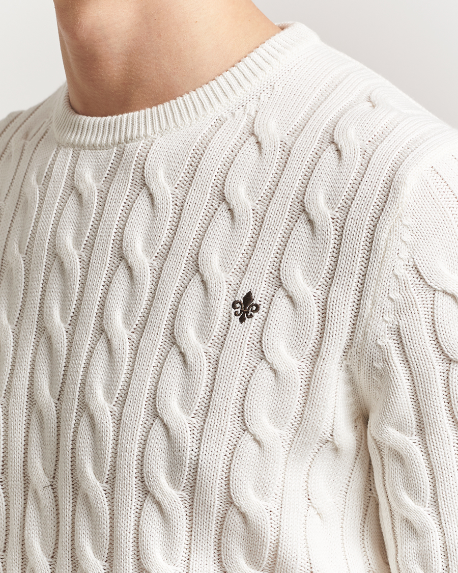 Men | Sweaters & Knitwear | Morris | Ethan Cable O-Neck Off White