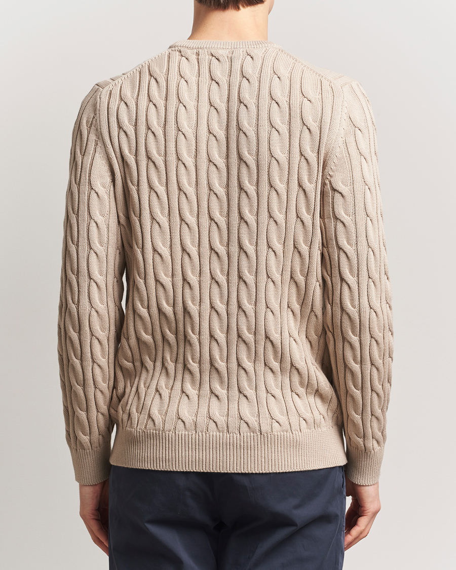 Men | Sweaters & Knitwear | Morris | Ethan Cable O-Neck Khaki