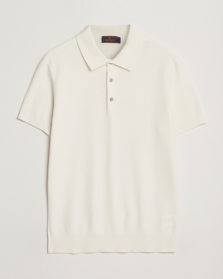 Men | Polo Shirts | Morris | Walter Knitted Polo Off White