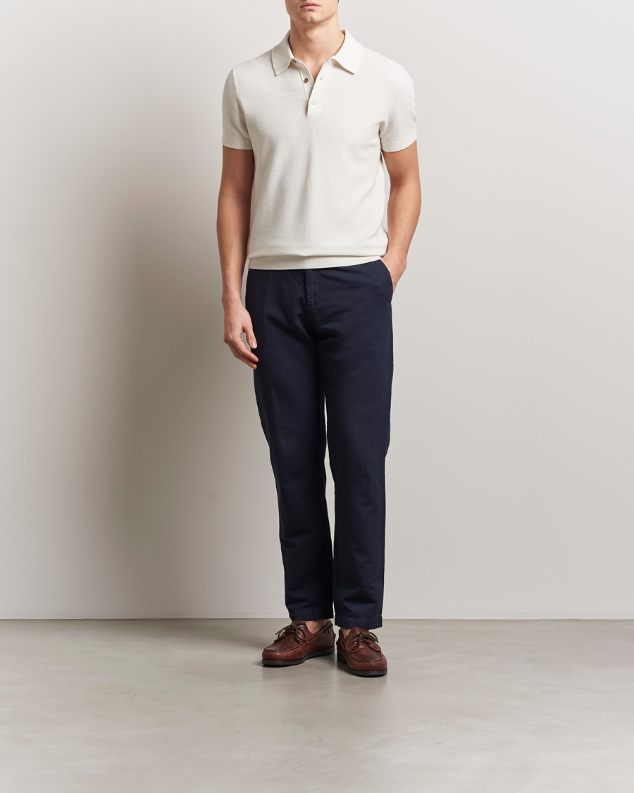 Men | Polo Shirts | Morris | Walter Knitted Polo Off White