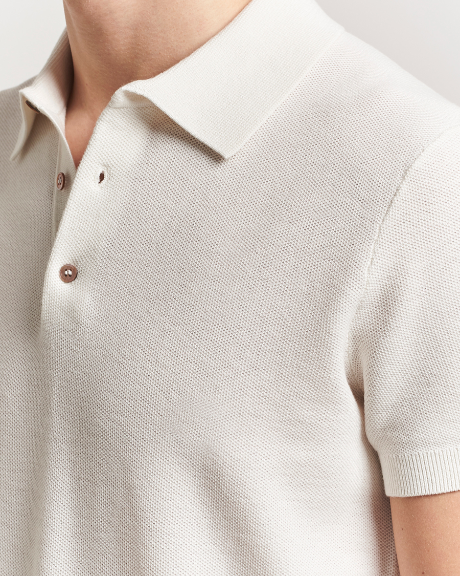 Men | Polo Shirts | Morris | Walter Knitted Polo Off White