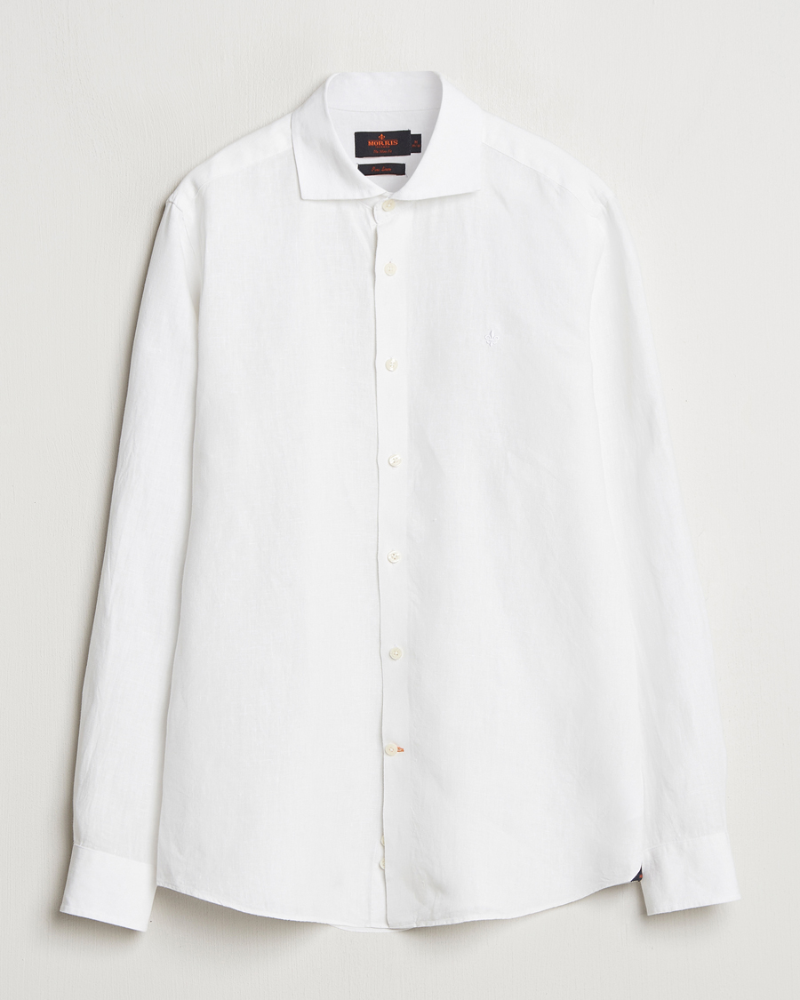 Men | Shirts | Morris | Slim Fit Linen Shirt White