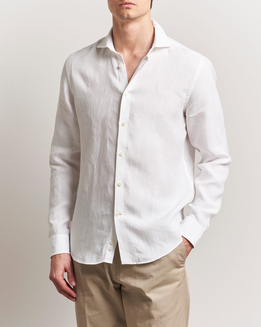 Men | Shirts | Morris | Slim Fit Linen Shirt White