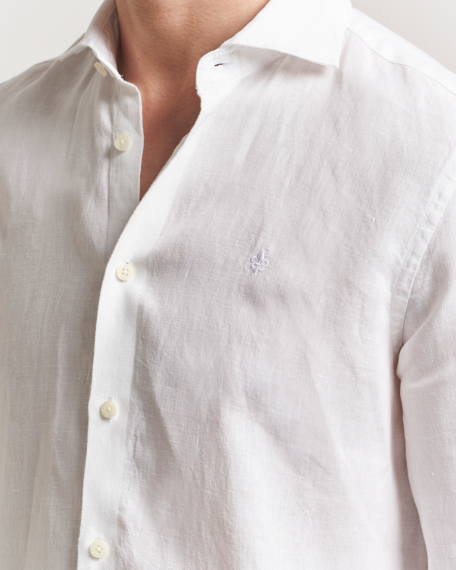 Men | Shirts | Morris | Slim Fit Linen Shirt White