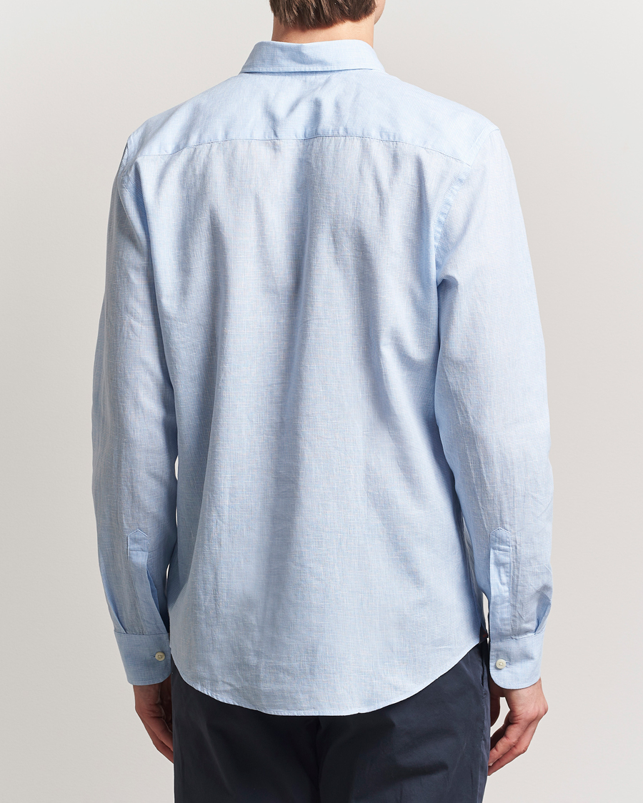 Men | Shirts | Morris | Linen Checked Shirt Blue