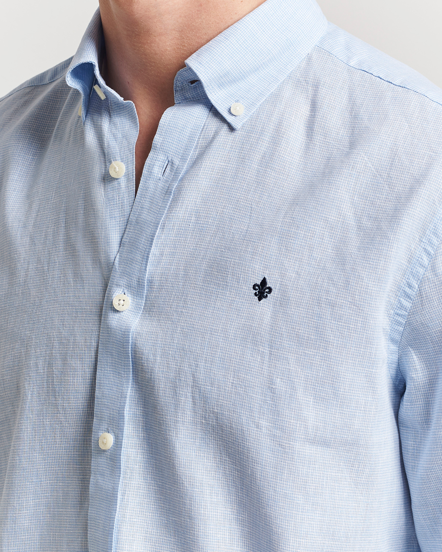 Men | Shirts | Morris | Linen Checked Shirt Blue