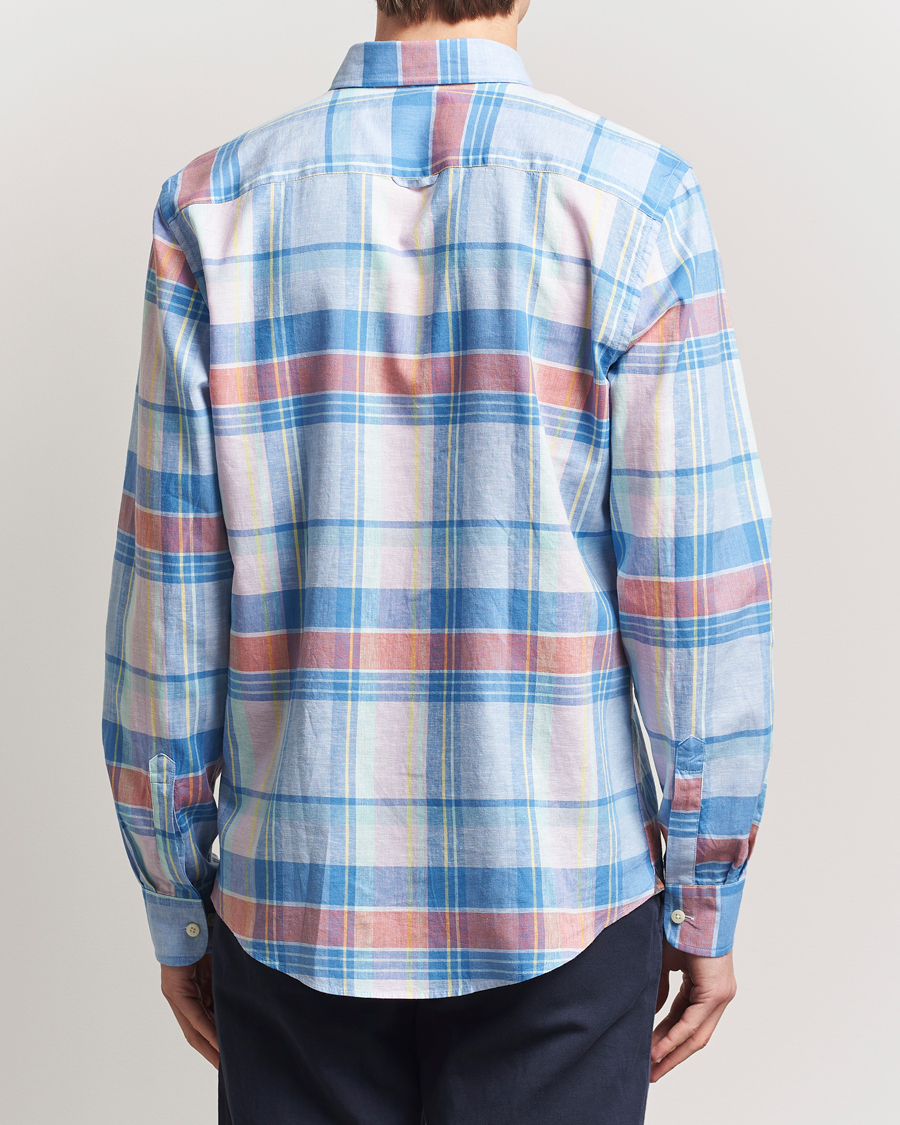 Men | Shirts | Morris | Happy Linen Checked Shirt Blue