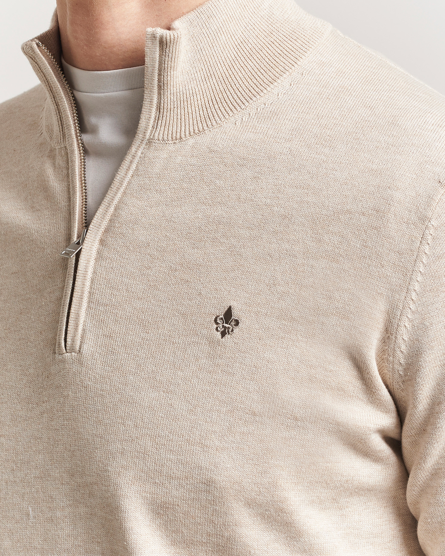 Men | Sweaters & Knitwear | Morris | Riley Cotton Half Zip Khaki