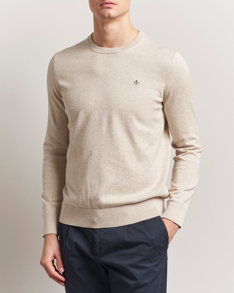 Men | Sweaters & Knitwear | Morris | Riley Cotton O-Neck Khaki