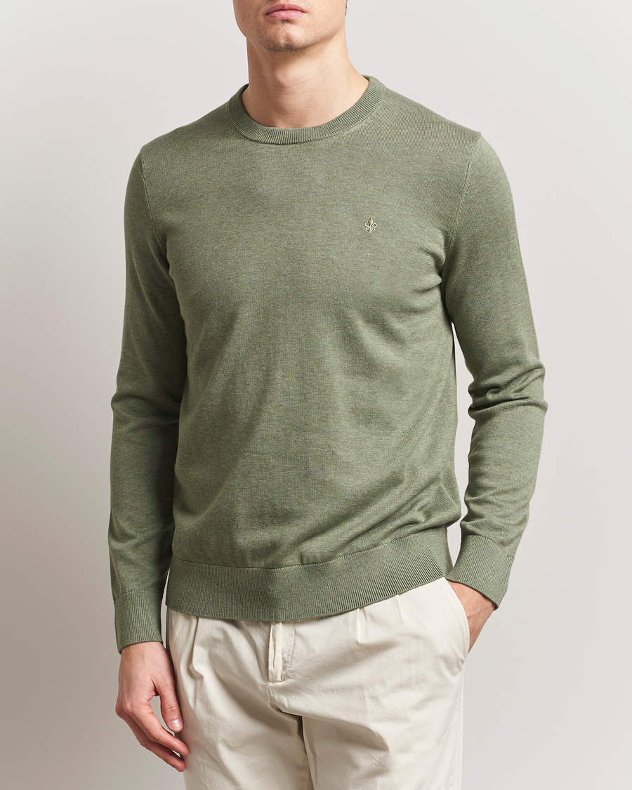 Men | Sweaters & Knitwear | Morris | Riley Cotton O-Neck Olive