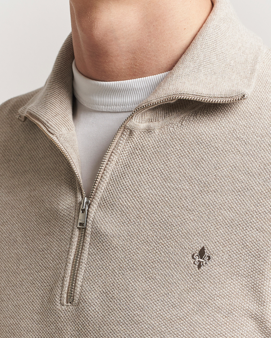 Men | Sweaters & Knitwear | Morris | Jake Cotton Half Zip Khaki