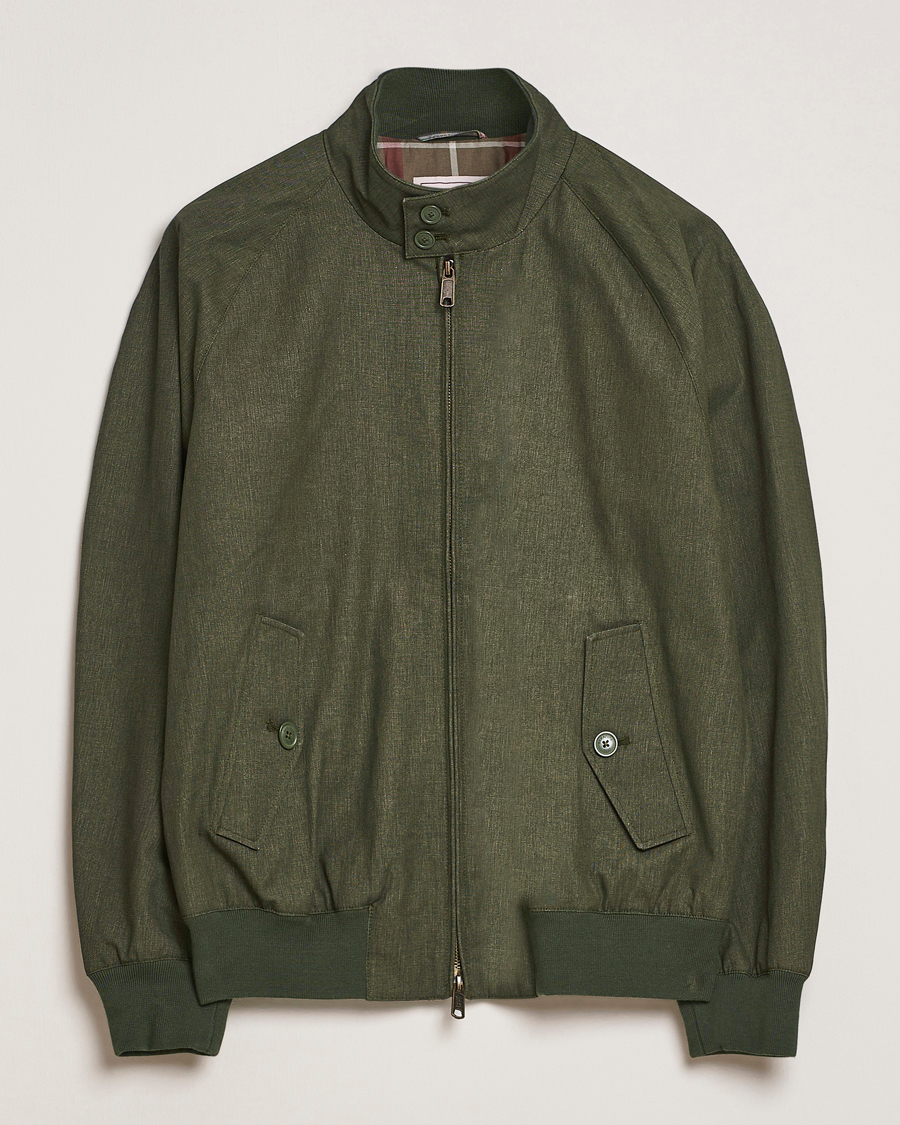 Men | Coats & Jackets | Baracuta | Tent Cloth Coated Cotton/Linen G9 Jacket Green