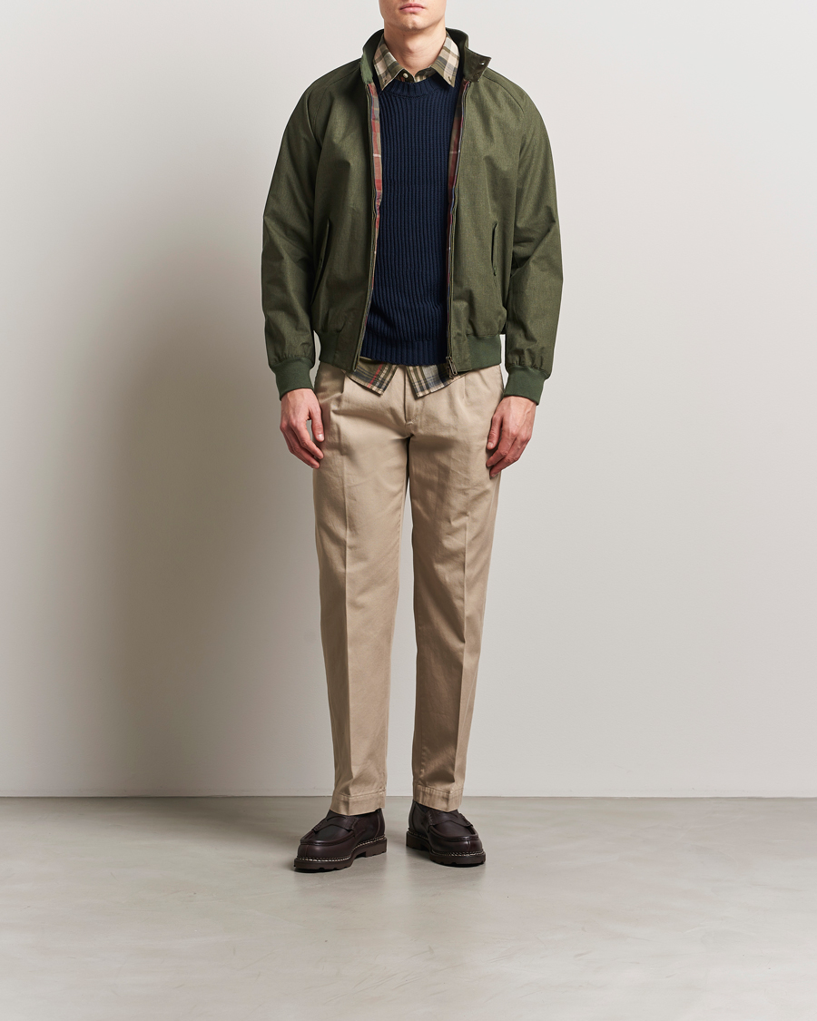 Men | Coats & Jackets | Baracuta | Tent Cloth Coated Cotton/Linen G9 Jacket Green