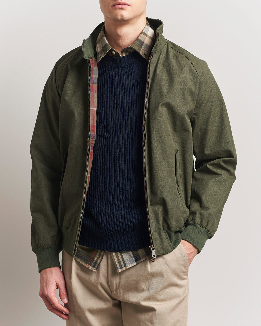 Men | Coats & Jackets | Baracuta | Tent Cloth Coated Cotton/Linen G9 Jacket Green