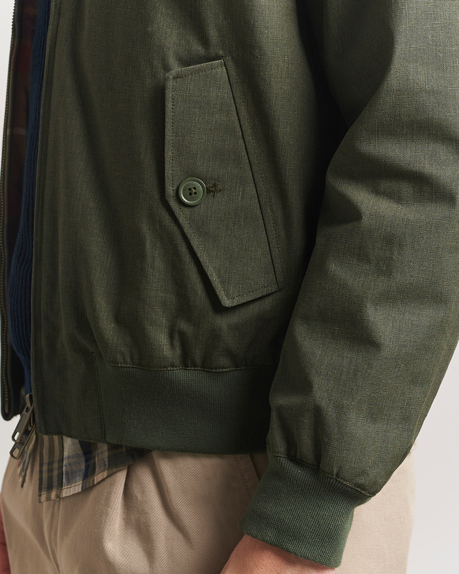 Men | Coats & Jackets | Baracuta | Tent Cloth Coated Cotton/Linen G9 Jacket Green