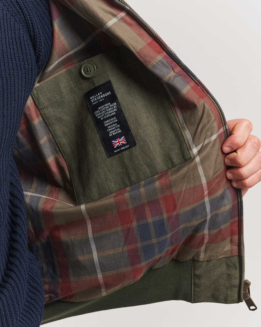 Men | Coats & Jackets | Baracuta | Tent Cloth Coated Cotton/Linen G9 Jacket Green