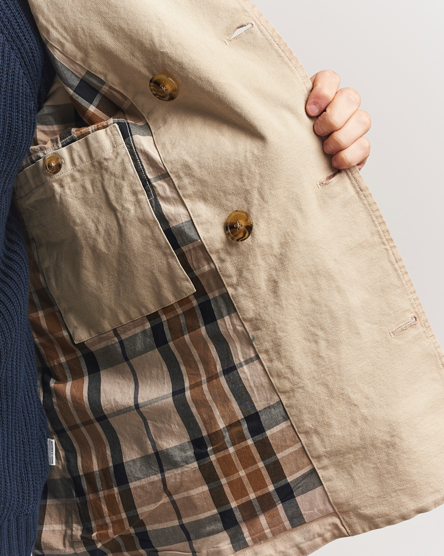 Men | Coats & Jackets | Baracuta | Garment Dyed Canvas Peacoat British Khaki
