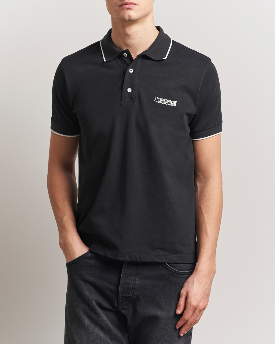 Men | Polo Shirts | Baracuta | Short Sleeve Cotton Jersey Polo Black