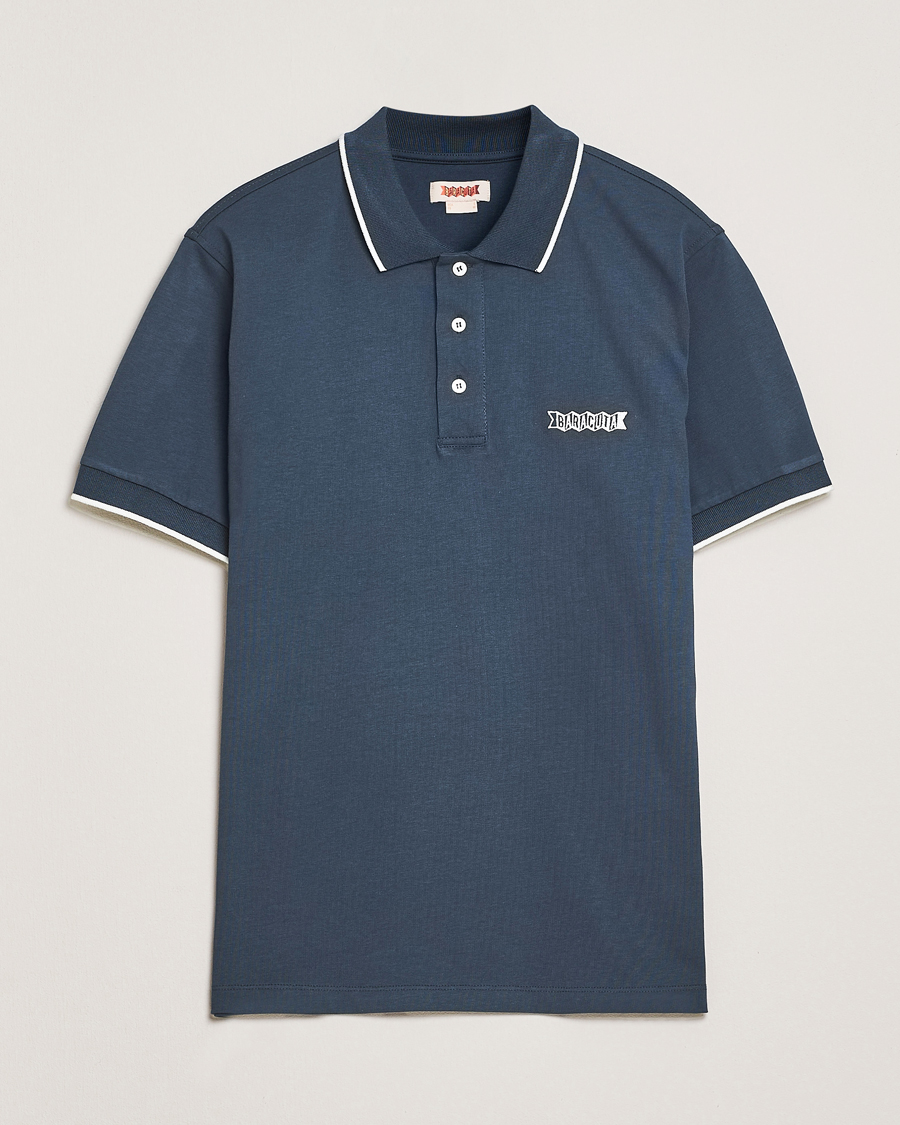 Men | Polo Shirts | Baracuta | Short Sleeve Cotton Jersey Polo Sea Storm