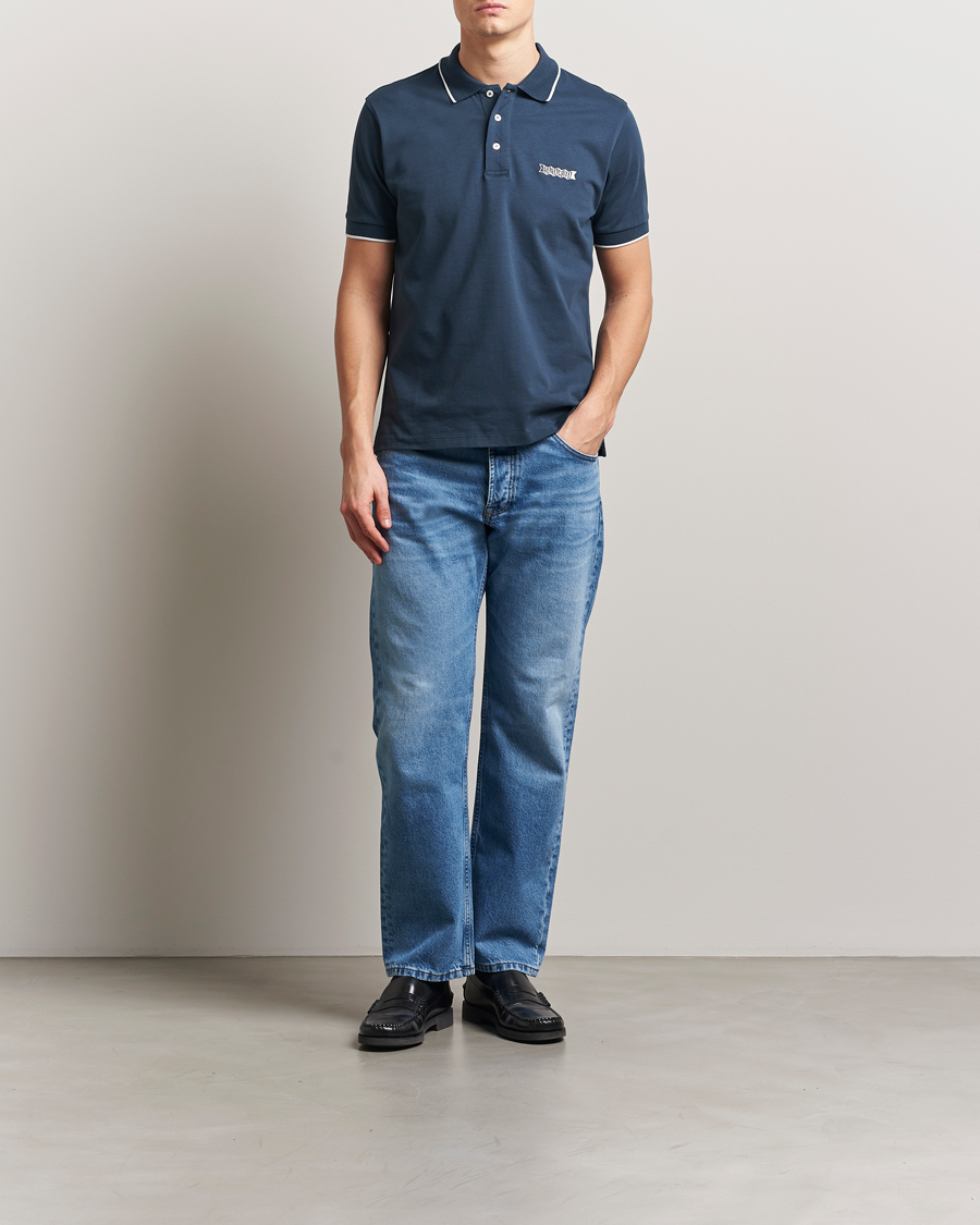 Men | Polo Shirts | Baracuta | Short Sleeve Cotton Jersey Polo Sea Storm