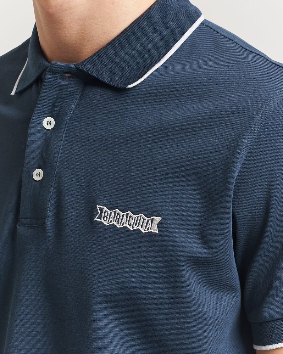 Men | Polo Shirts | Baracuta | Short Sleeve Cotton Jersey Polo Sea Storm
