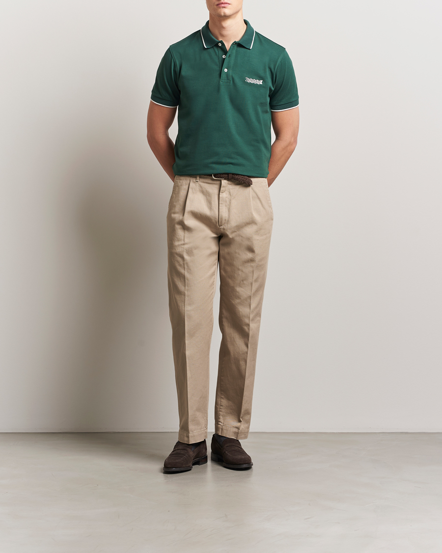 Men | Polo Shirts | Baracuta | Short Sleeve Cotton Jersey Polo Racing Green