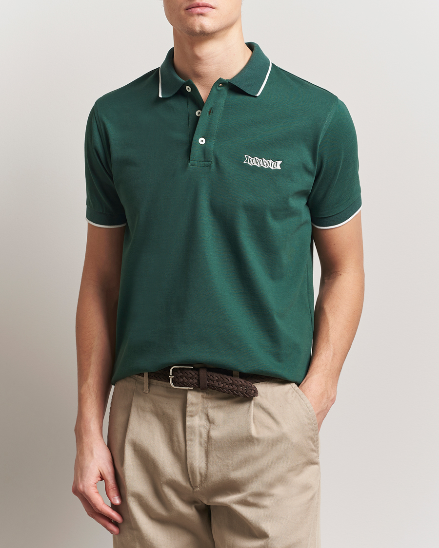 Men | Polo Shirts | Baracuta | Short Sleeve Cotton Jersey Polo Racing Green