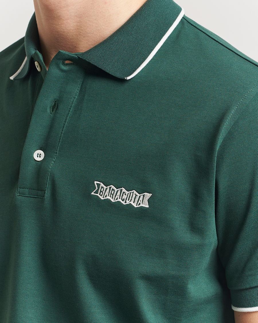 Men | Polo Shirts | Baracuta | Short Sleeve Cotton Jersey Polo Racing Green