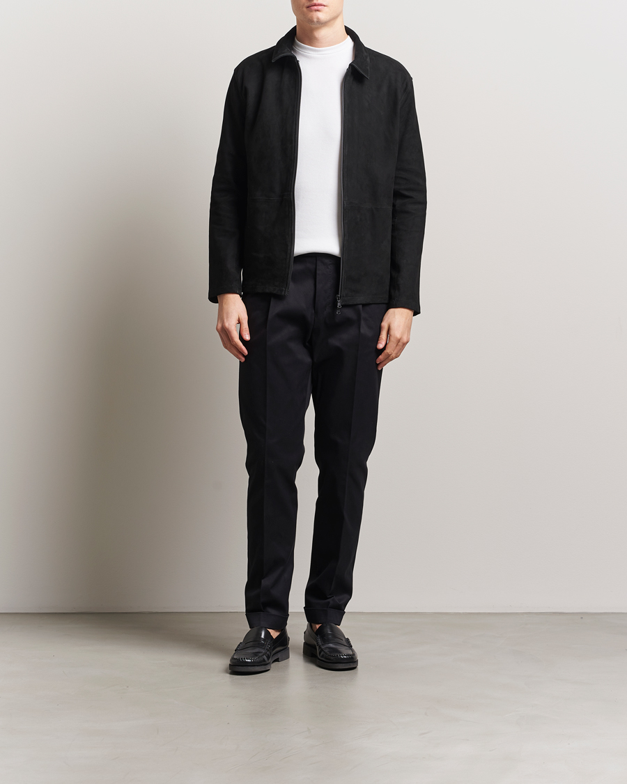 Men | Trousers | Tiger of Sweden | Tenuta Pleated Cotton Trousers Black