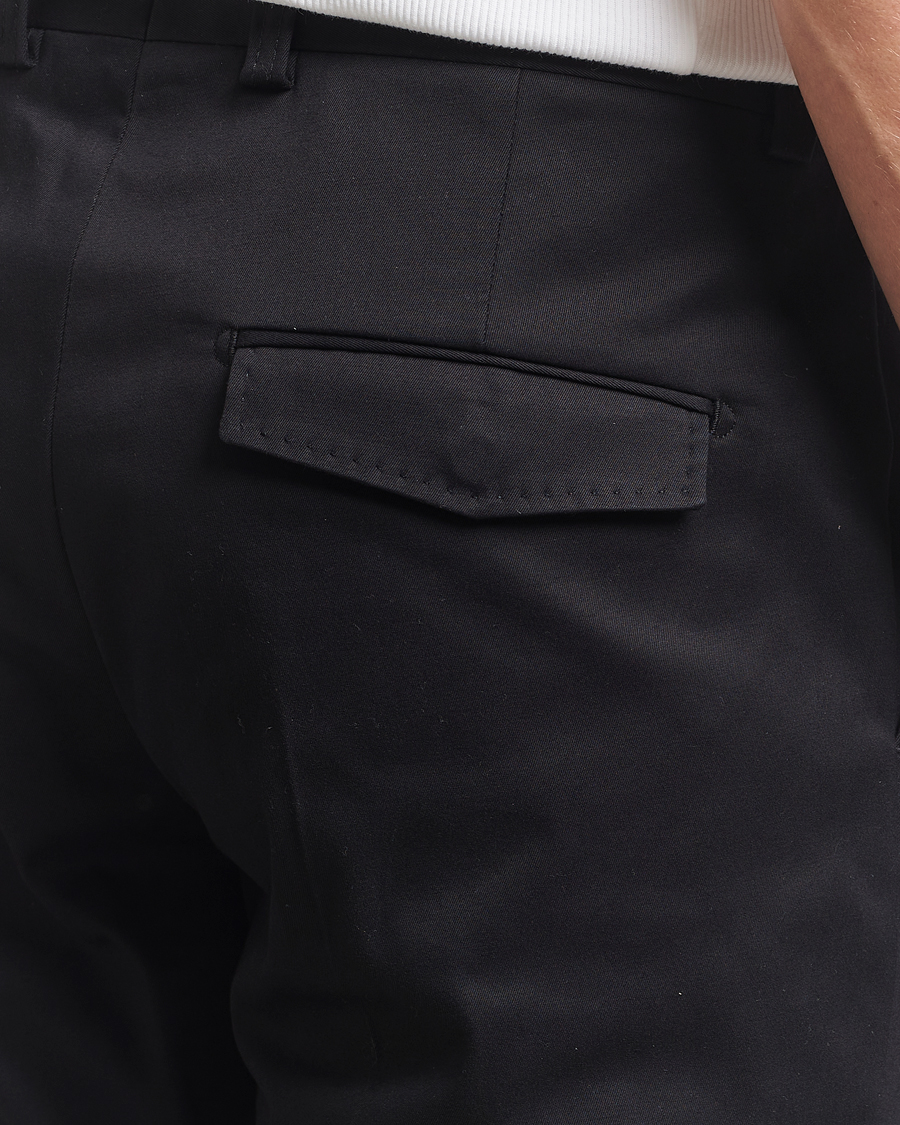 Men | Trousers | Tiger of Sweden | Tenuta Pleated Cotton Trousers Black