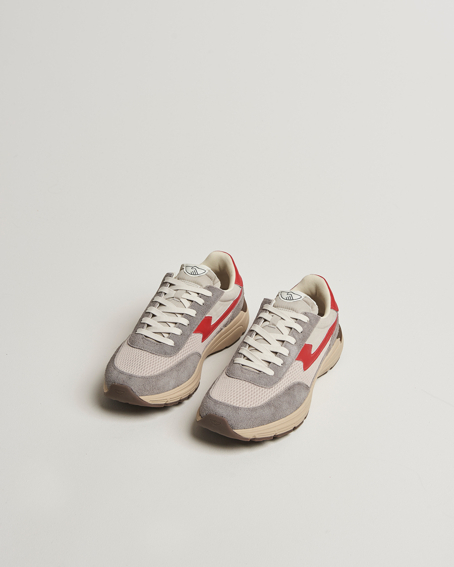 Men | Sneakers | Stepney Workers Club | Osier S-Strike Geo-Merged Runner Sneaker Grey/Red