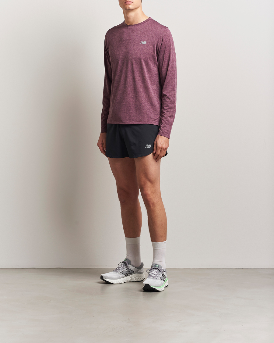 Men | T-Shirts | New Balance Running | Athletics Run Long Sleeve T-Shirt Faded Plum