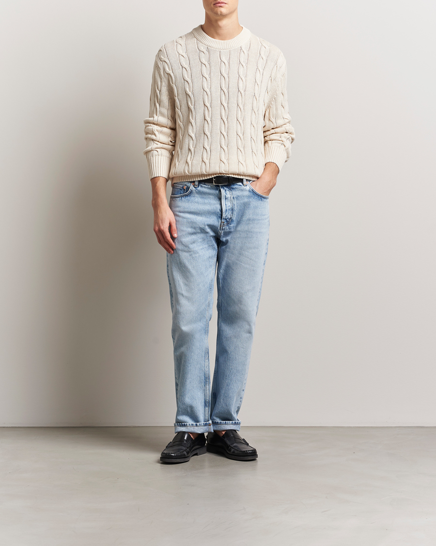 Men | Jeans | GANT 240 Mulberry Street | Straight Fit Selvedge Jeans Light Blue Vintage