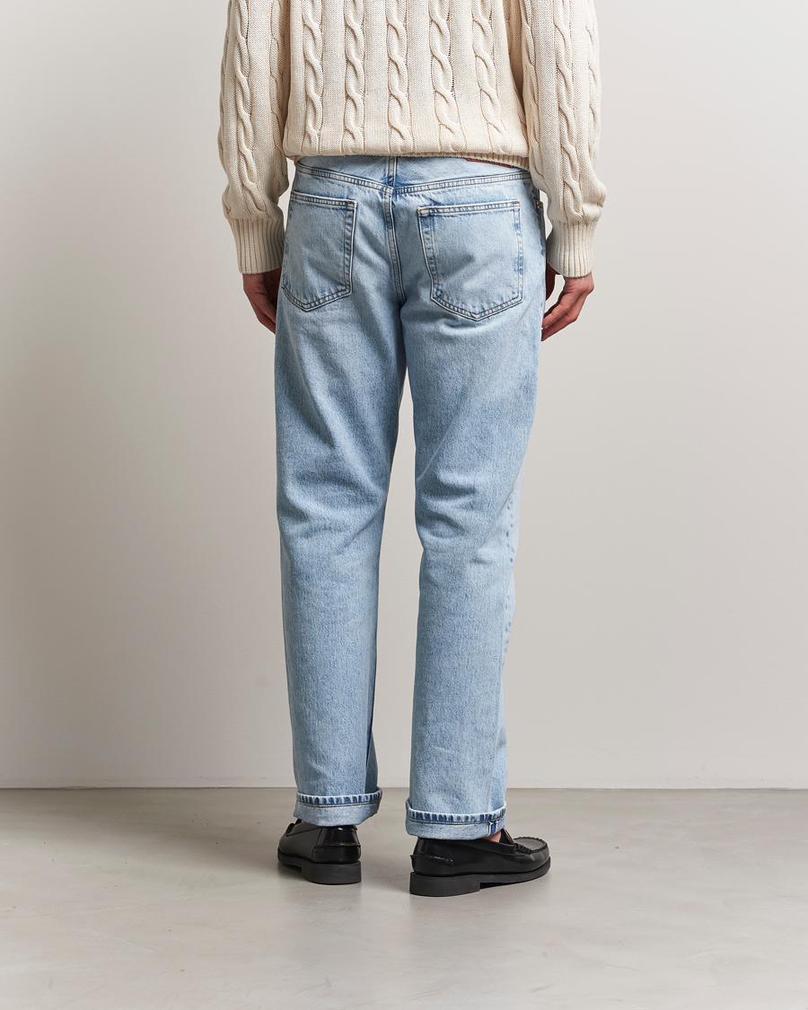 Men | Jeans | GANT 240 Mulberry Street | Straight Fit Selvedge Jeans Light Blue Vintage