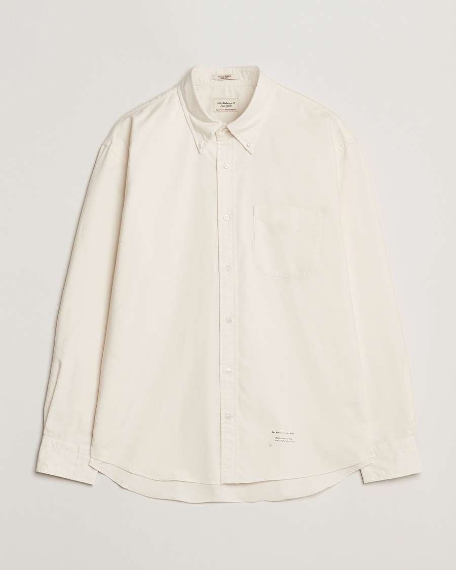 Men | Shirts | GANT 240 Mulberry Street | Relaxed Fit US Oxford Shirt Cream