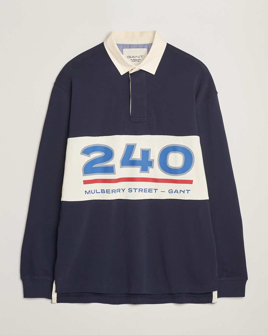 Men | Sweaters & Knitwear | GANT 240 Mulberry Street | Graphic Block Heavy Rugger Evening Blue