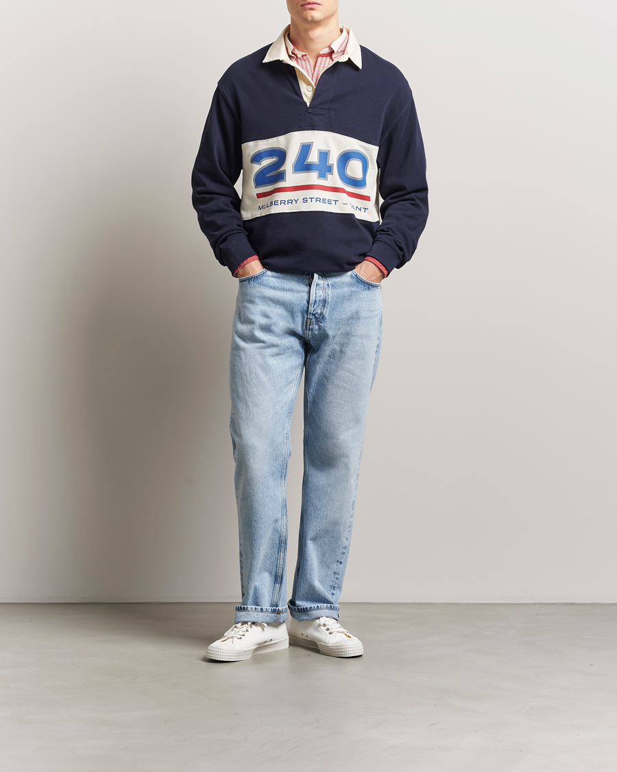 Men | Sweaters & Knitwear | GANT 240 Mulberry Street | Graphic Block Heavy Rugger Evening Blue
