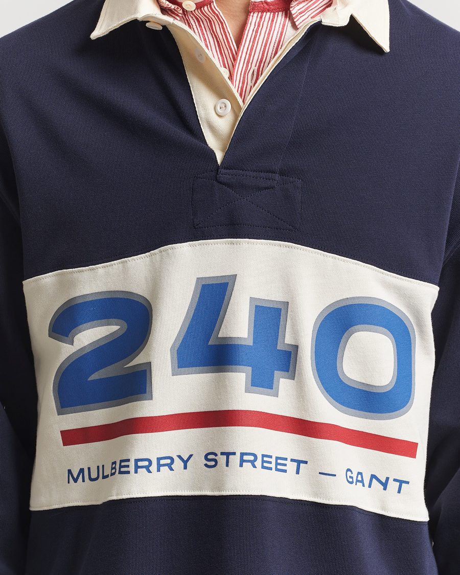 Men | Sweaters & Knitwear | GANT 240 Mulberry Street | Graphic Block Heavy Rugger Evening Blue
