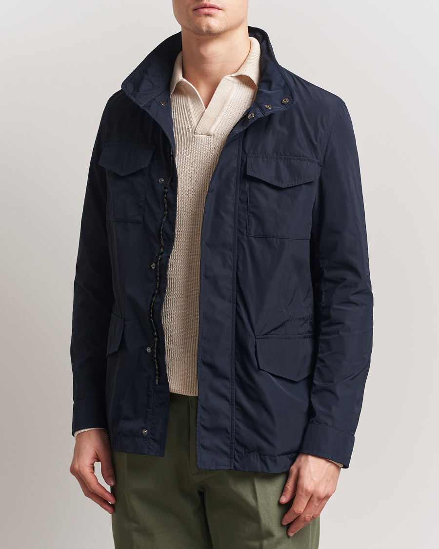 Men | Coats & Jackets | Incotex | Technical Nylon Field Jacket Navy