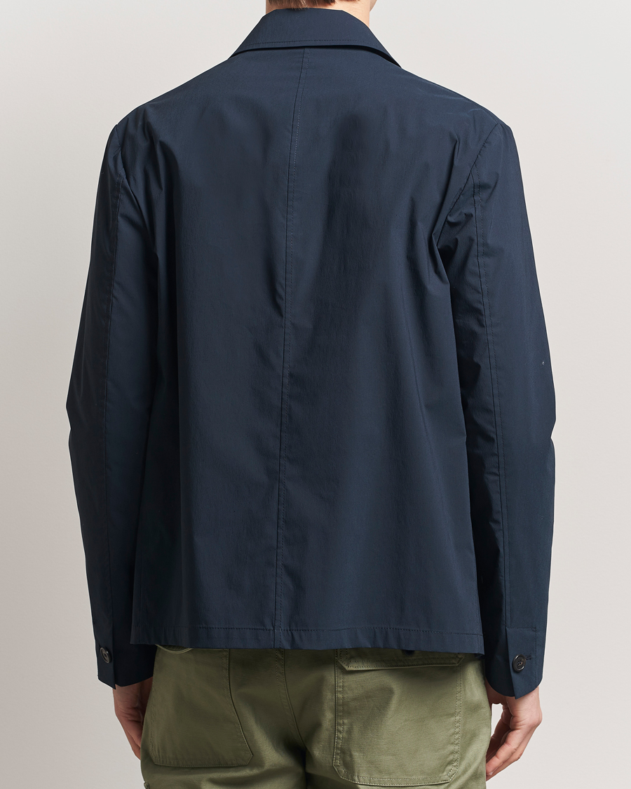 Men | Coats & Jackets | Incotex | Cotton Poplin Shirt Jacket Navy