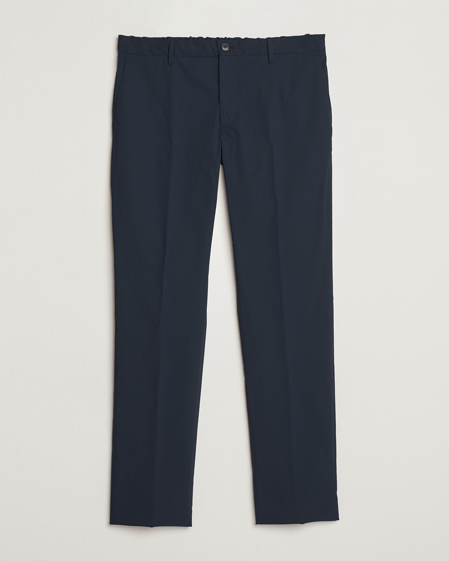 Men | Trousers | Incotex | Cotton Poplin Drawstring Pants Navy