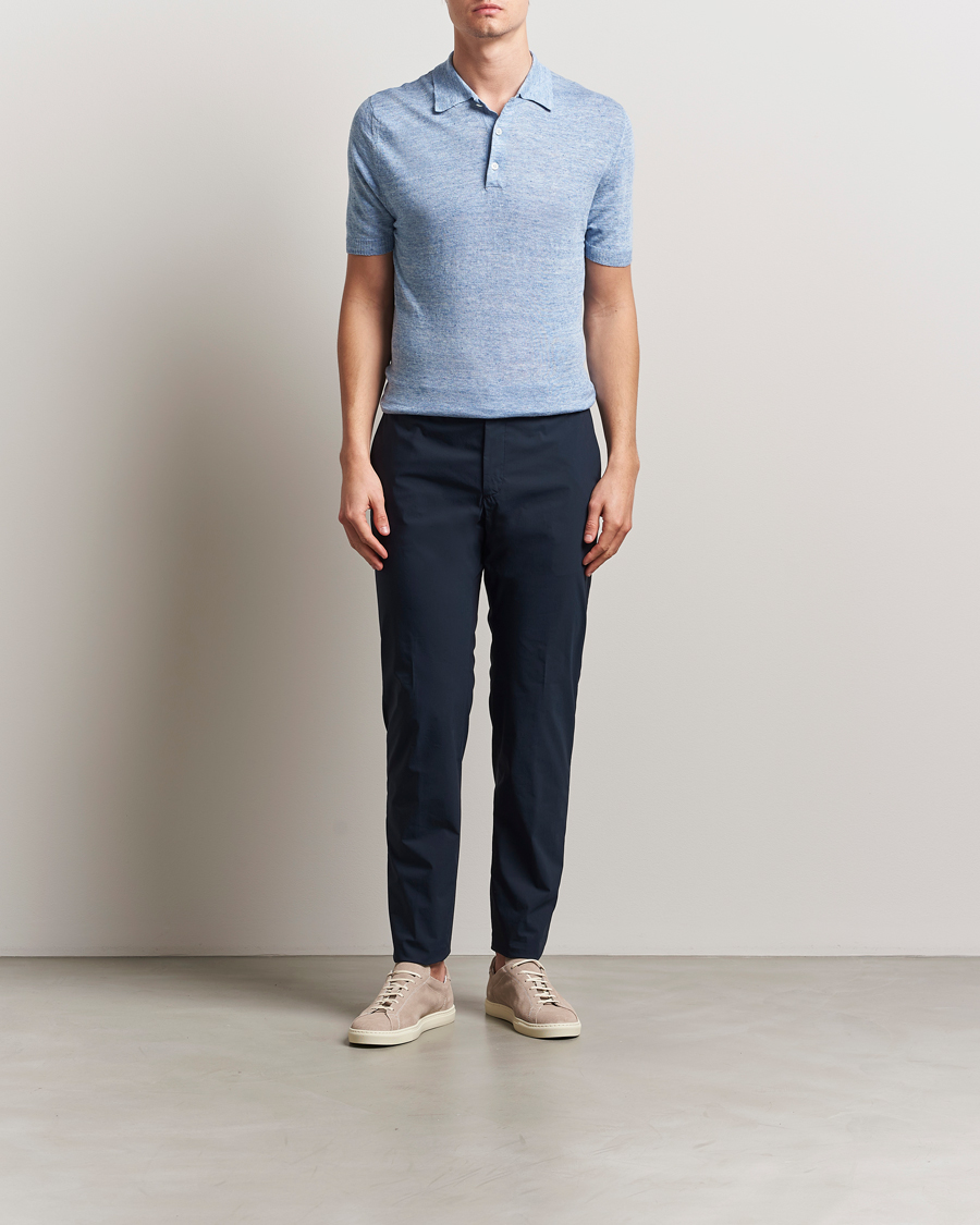 Men | Trousers | Incotex | Cotton Poplin Drawstring Pants Navy
